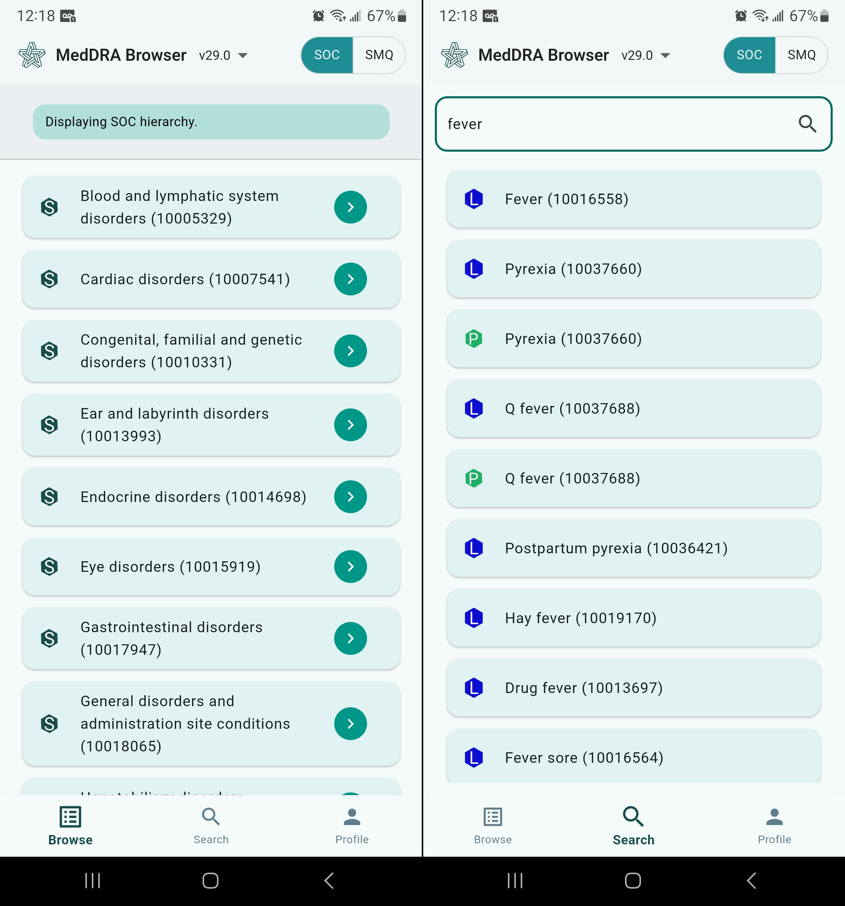 Clinpex MedDRA Browser mobile app